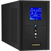 Exegate EX295982RUS ИБП (инвертор, синус, для котла) ExeGate SineTower SN-1500.LCD.AVR.2SH.1C13.USB <1500VA/1200W, чистая синусоида, LCD дисплей, AVR, 2*Schuko+1*C13, USB, линейно-интерактивный, Black Товар под заказ