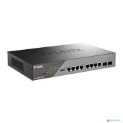D-Link DSS-200G-10MP/A1A Настраиваемый L2 коммутатор с 8 портами 10/100/1000Base-T и 2 портами 1000Base-X SFP (8 портов PoE 802.3af/at, PoE-бюджет 130 Вт, дальность до 250 м) Товар под заказ