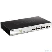 D-Link DGS-1210-10MP/F1A PROJ Настраиваемый L2 коммутатор с 8 портами 10/100/1000Base-T и 2 портами 1000Base-X SFP (8 портов PoE 802.3af/at, PoE-бюджет 130 Вт) Товар под заказ