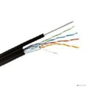 Rexant (01-0144) Кабель витая пара F/UTP, CAT 5e, PE, 4PR, 24AWG, OUTDOOR, SOLID, черный, с тросом, 305м Товар под заказ
