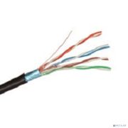 Exegate EX241488RUS Кабель FTP 4 пары кат.5e Exegate 100% медь,24AWG, экран, для внешней прокладки, с тросом, 305м, черный PE Товар под заказ