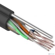 Rexant (01-0046) Кабель витая пара U/UTP, CAT 5e, PE, 4PR, 24AWG, OUTDOOR, SOLID, черный, с тросом, 305м Товар под заказ